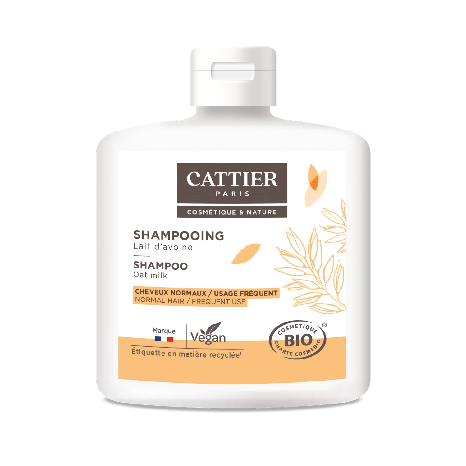 Shampoing Cheveux Normaux au Lait d'Avoine Vegan Bio CATTIER